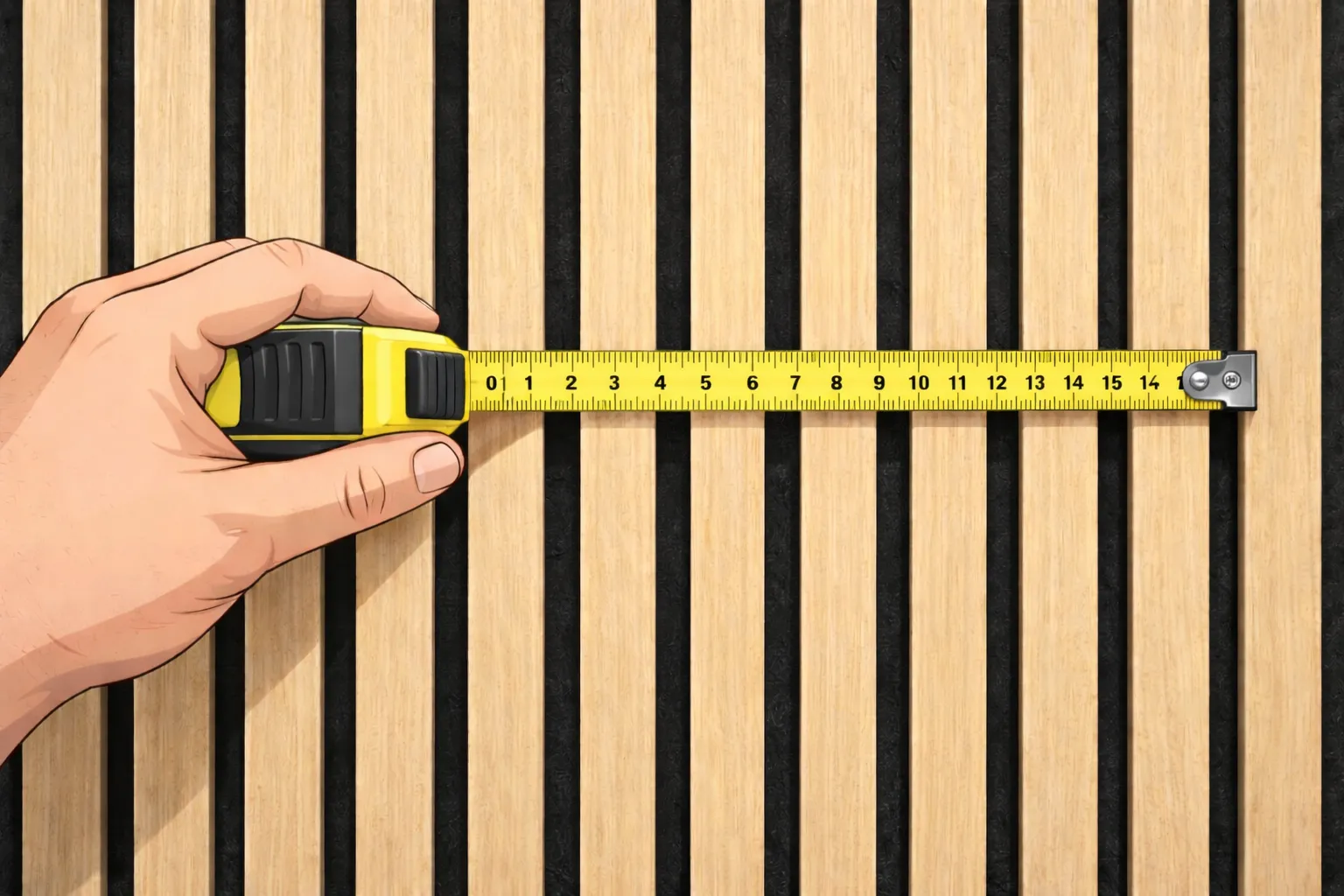 Voorbeeld: latafstand meten bij akoestische panelen